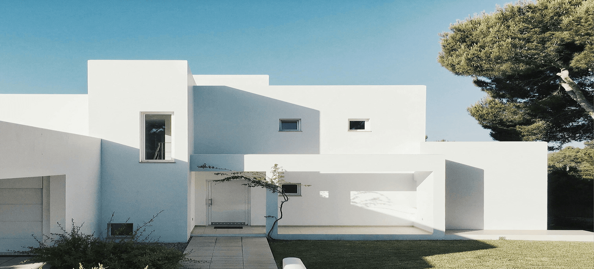 Modern white eco-friendly home