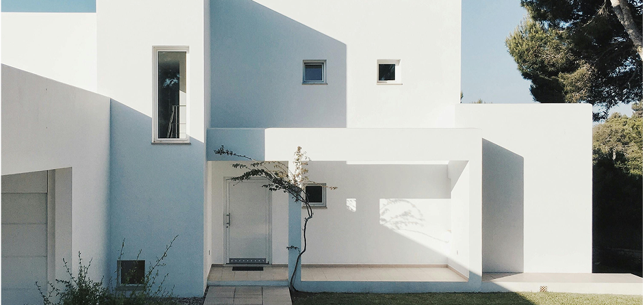 Modern white eco-friendly home